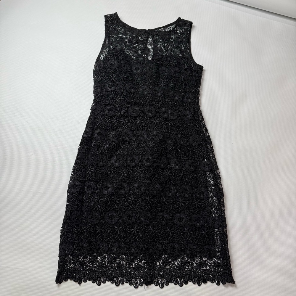 Kut from the Kloth Black Floral Lace Midi Dress